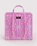 Large Nylon Market Bag - Market Plaid Pink
